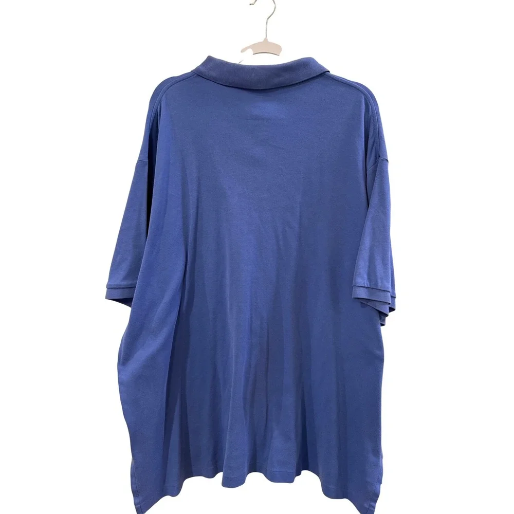 Polo Ralph Lauren Men 2XB Blue Pima Cotton Short Sleeve Polo Shirt Orange‎ Pony